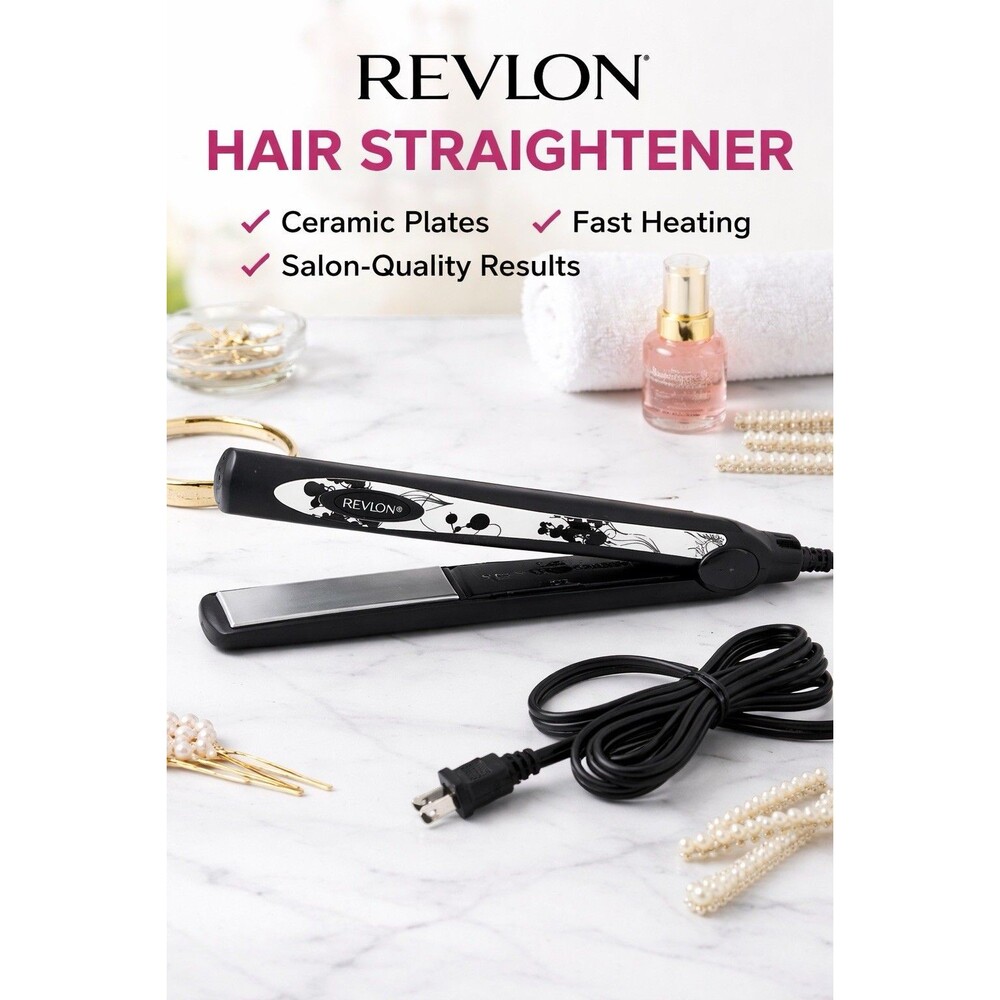 Revlon Perfect Heat Tourmaline Ceramic 1" Inch Hair Straightener RVST2036